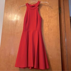 Windsor Halter Low Back Red Dress